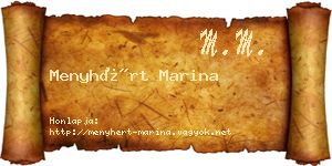 Menyhért Marina névjegykártya